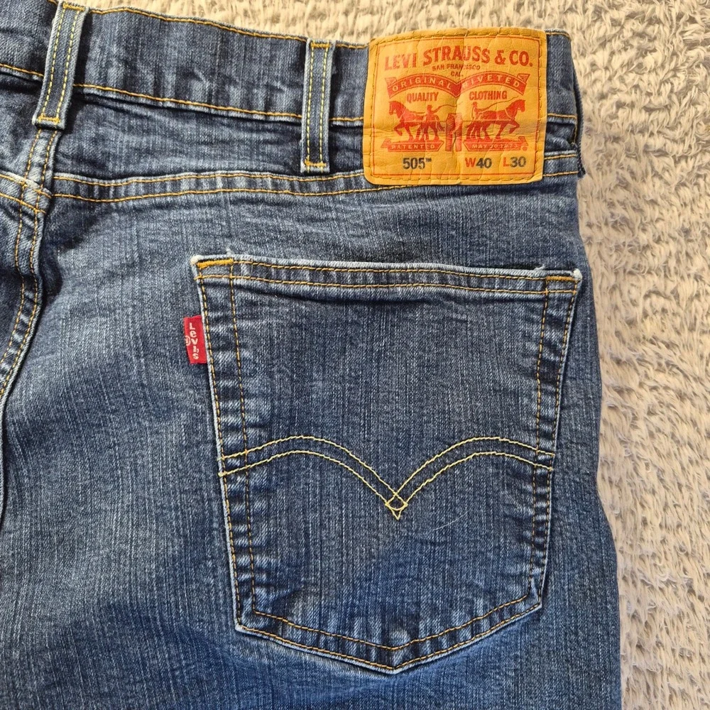 Levi's 505 Regular Fit Mens 40x30 Blue Denim Jeans Retro Normcore Retro READ